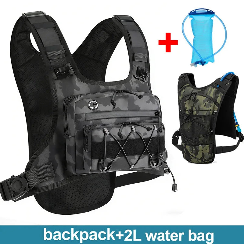 Leichter Lauf-Brustrucksack mit Trinkblasenfach