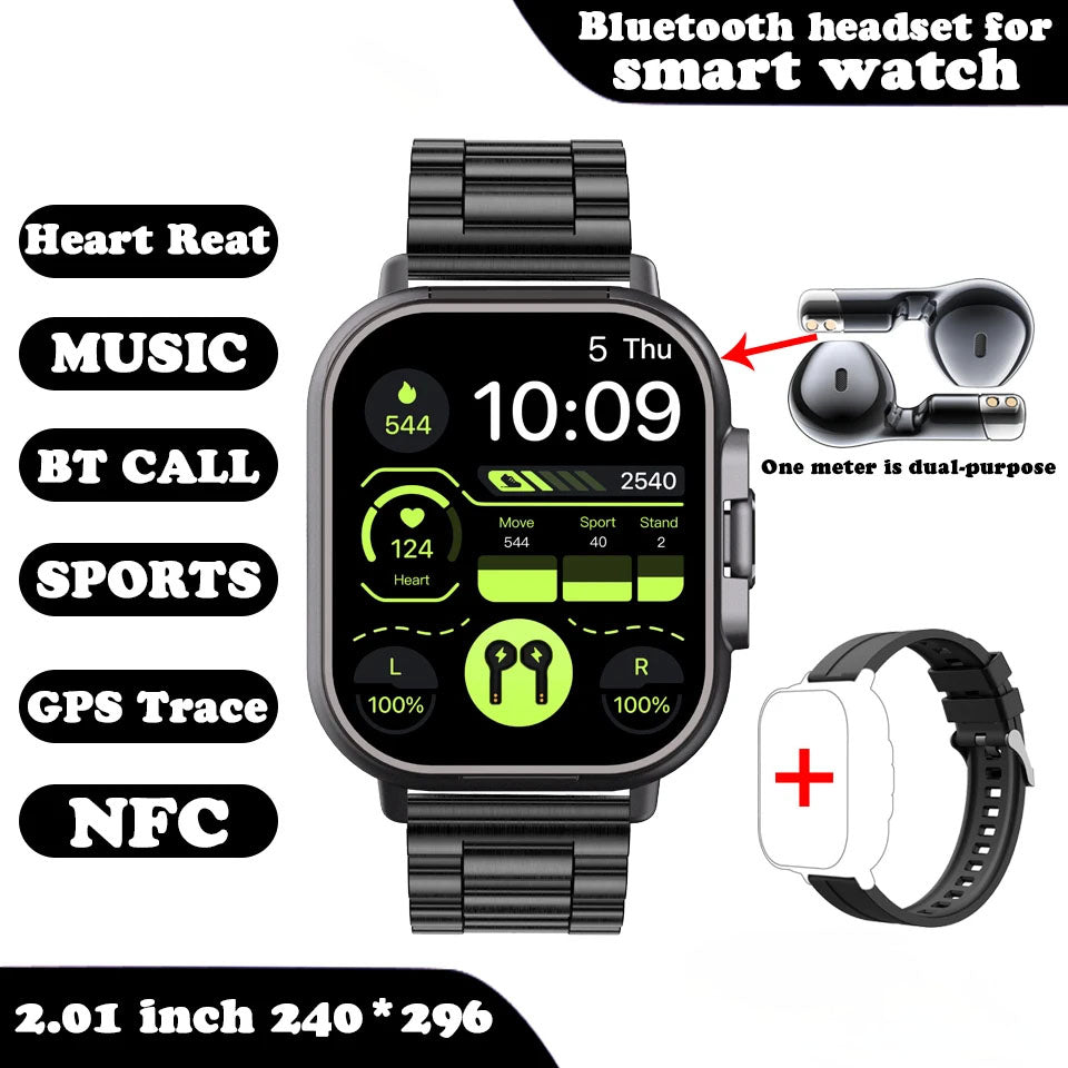 2-in-1 Smartwatch mit integrierten Bluetooth-Kopfhörern
