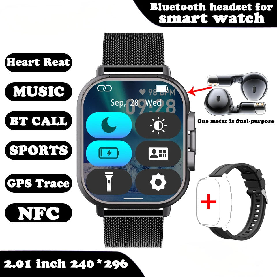 2-in-1 Smartwatch mit integrierten Bluetooth-Kopfhörern