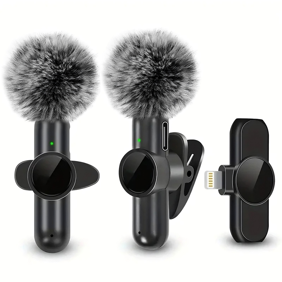 Wireless Lavalier Mikrofon – Plug & Play für iPhone & Android (mit Noise Cancelling)