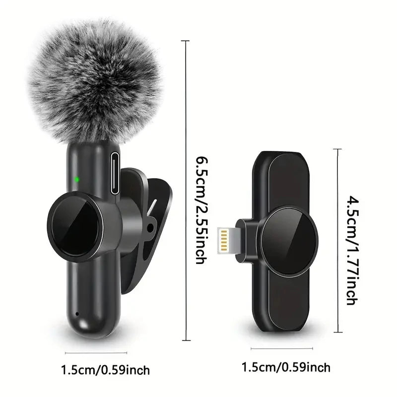 Wireless Lavalier Mikrofon – Plug & Play für iPhone & Android (mit Noise Cancelling)