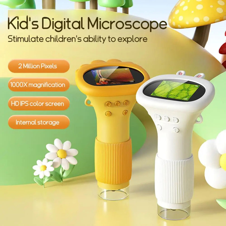 Digitales Kinder-Mikroskop mit HD-Display und bis zu 1000x Vergrößerung