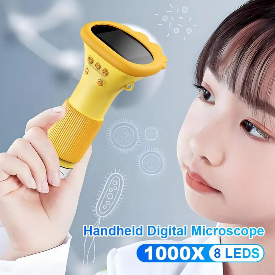 Digitales Kinder-Mikroskop mit HD-Display und bis zu 1000x Vergrößerung