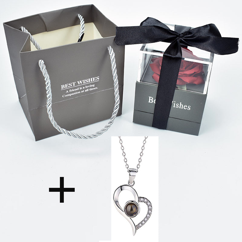 Eternal rose with necklace