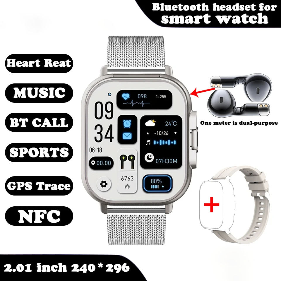 2-in-1 Smartwatch mit integrierten Bluetooth-Kopfhörern