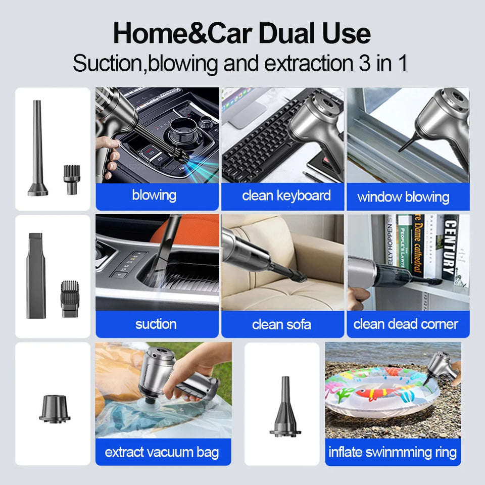 Mini car vacuum cleaner &amp; blower